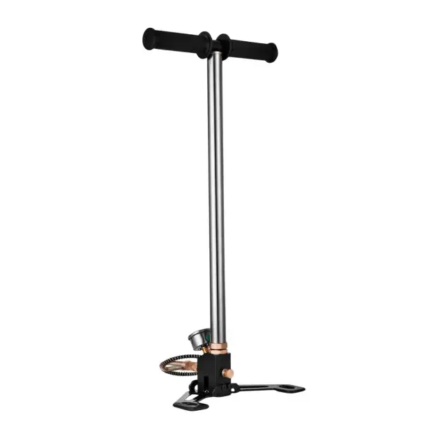 Nízká Cena Vysokotlaká ruční pumpa 4500 psi 3stupňová 62,7 × 25,4 × 13,2 cm stříbrná pumpa na pneumatiky a míče s manometrem