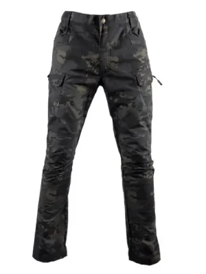 Zlevněný Kalhoty maskáčové, taktické, multicam black, L, Smilodon