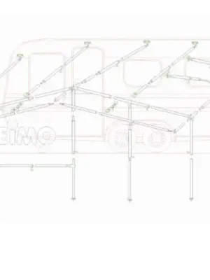 3dílná střešní stanová rozpěrná ocelová tyč o25+22 mm x 160-260 cm Časově Omezené