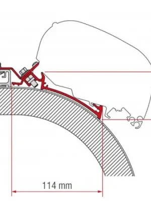 Adaptér na uchycení markýzy Fiamma F65 a F80 delky 450 cm na střechu Rapido Distinction Top Prodej