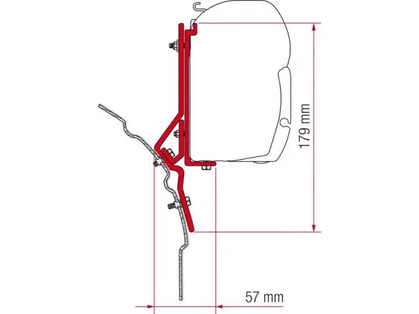 Odeslání Ihned Adaptér na uchycení markýzy Fiamma F45 na stěnu VW T4 L1/L2/H1 bez/se zvedací střechou