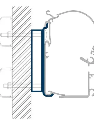 Adaptér na uchycení markýzy Dometic PR1100 a PR1500 delky 400 cm na stěnu obytných vozů Dethleffs Globebus - zrušeno Horká Nabídka