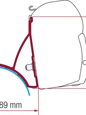Akční Cena Adaptér na uchycení markýzy Fiamma F45S delky 230-260 cm na stěnu Renault Trafic/Opel Vivaro/Nissan Primastar L1/L2/H1 (2001-2015)