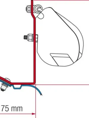 Adaptér na uchycení markýzy Fiamma F35pro delky 220 cm na stěnu Mercedes Vito/Marco Polo L1/H1 (1996-2003) černý Nakupujte Hned