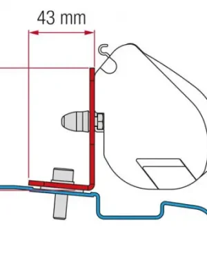 Adaptér na uchycení markýzy Fiamma F35pro delky 220 cm na stěnu Nissan NV200 L1/H1 (2009-) černý Ověřený