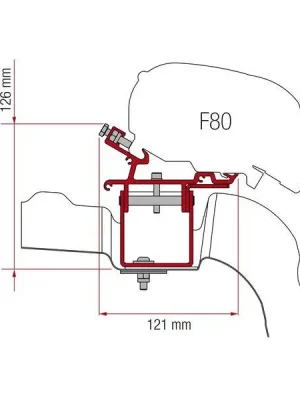 Adaptér na uchycení markýzy Fiamma F65eagle a F80S do delky 320 cm na střechu bez střešní kolejnice VW Crafter/Man TGE L3/H3 (2017-) černý Odeslání Ihned