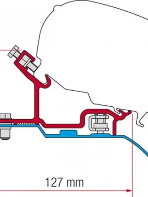 Adaptér na uchycení markýzy Fiamma F65 do délky 370 cm na střechu Citroën Jumper/Fiat Ducato/Peugeot Boxer X250/X290 L3/L4/H3 (2006-) Zlevněný