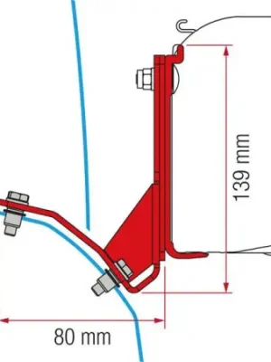 Adaptér na uchycení markýzy Fiamma F45S na stěnu Fiat Ducato/Citroën Jumper/Peugeot Boxer/Hymercar Pössl L2/L3/L4/H2 (2006-) se zvedací střechou Bezpečná Platba
