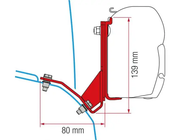Adaptér na uchycení markýzy Fiamma F45S na stěnu Fiat Ducato/Citroën Jumper/Peugeot Boxer/Hymercar Pössl L2/L3/L4/H2 (2006-) se zvedací střechou Bezpečná Platba