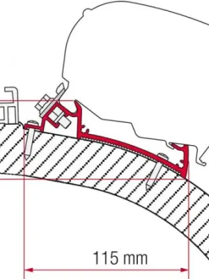Adaptér na uchycení markýzy Fiamma F65 a F80 delky 490 cm na střechu Carthago Chic Přímo Od Výrobce