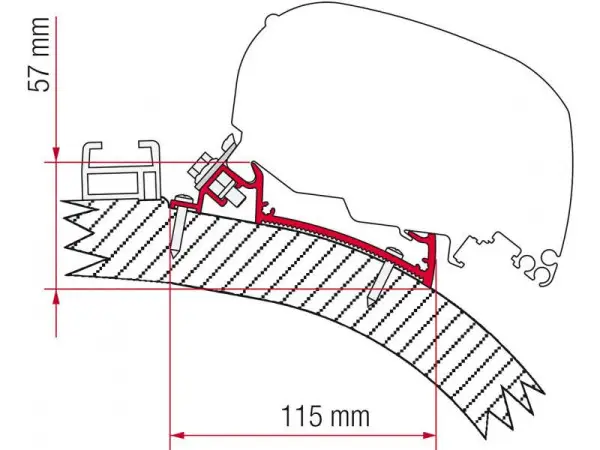 Adaptér na uchycení markýzy Fiamma F65 a F80 delky 490 cm na střechu Carthago Chic Přímo Od Výrobce
