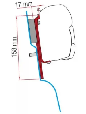 Akční Nabídka Adaptér na uchycení markýzy Fiamma F45 na stěnu Ford Transit Custom Nugget L2/H2 Westfalia (2015-)