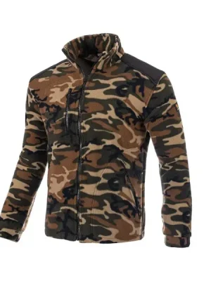 Akce Mikina Fleece 350g camo/černá vyztužená - 3XL