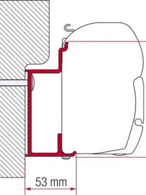 Horká Nabídka Adaptér na uchycení markýzy Fiamma F45S a F70 delky 450 cm na stěnu Eura Mobil/Karmann