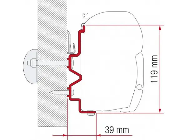 Odeslání Ihned Adaptér na uchycení markýzy Fiamma F45 delky 400 cm na stěnu Rapido Serie 9/10 (2011-)