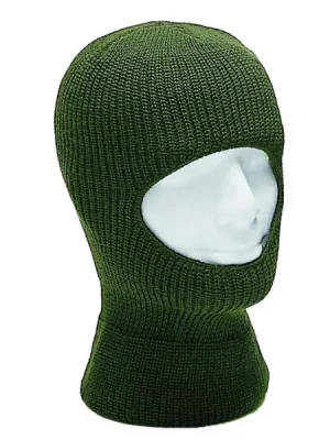 Akční Nabídka Kukla BALACLAVA pletená s jedním otvorem ZELENÁ