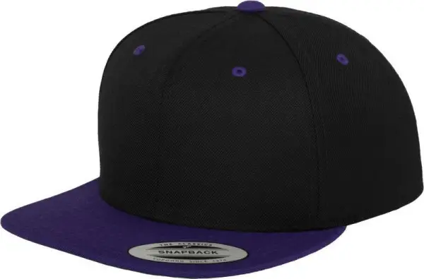 Čepice kšiltovka Snapback, FLEXFIT Yupoong baseballová, fialovo-černá Vrácení Zdarma