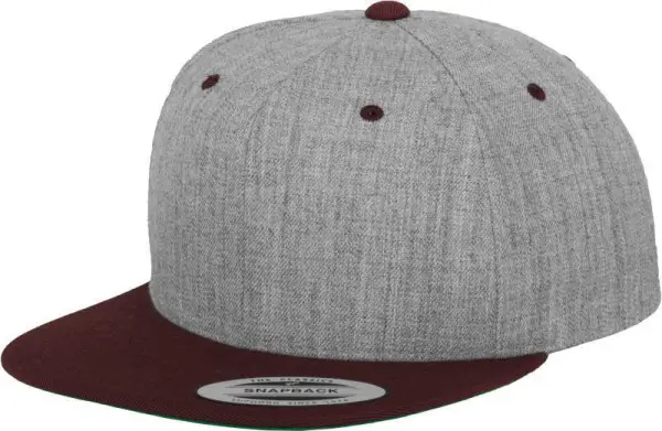Čepice kšiltovka Snapback, FLEXFIT Yupoong baseballová, hnědo-šedá Vysoce Kvalitní