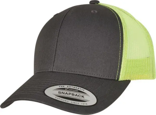 Čepice kšiltovka FLEXFIT Yupoong, Trucker, síťkovaná, šedo-žlutá Cenově Výhodný