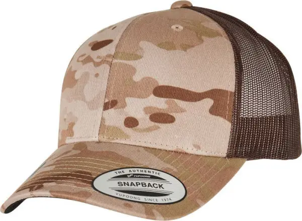 Omezená Nabídka Čepice kšiltovka FLEXFIT Yupoong, Multicam, síťkovaná, savana - černá