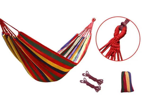 Sezónní Sleva Síť houpací TEXTIL 190x80cm červeno-žlutá