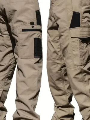 Značkový Kalhoty pánské, taktické s více kapsama, khaki, XL
