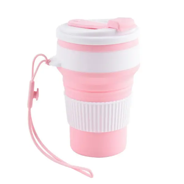 Hrnek skládací 350ml, růžový, Kamper Sleva