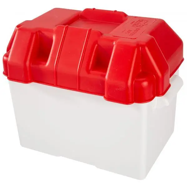 Malý box na baterie s krytem a upínacím popruhem Polyplastic Vysoce Kvalitní
