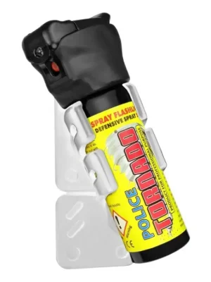 Oblíbený Pepřový sprej POLICE TORNADO - 63 ml s držákem na dveře a LED světlem, bílý držák