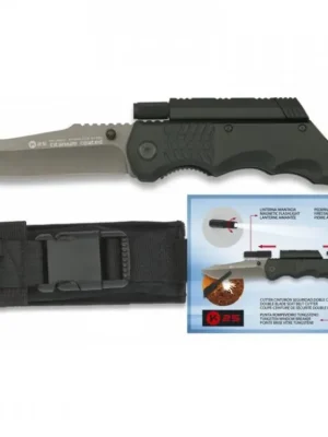 Cenová Bomba Nůž zavírací Albainox K25 Black - s baterkou a křesadlem