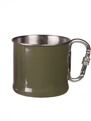Autentický Hrnek MIL-TEC Olive 500 ml s karabinou