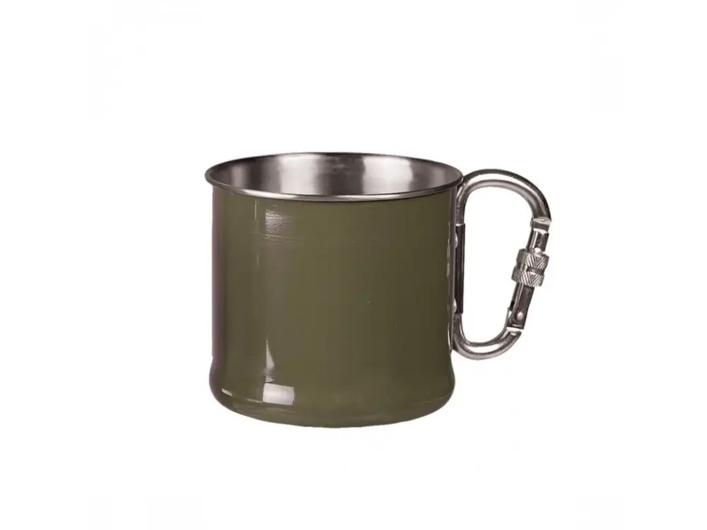 Autentický Hrnek MIL-TEC Olive 500 ml s karabinou