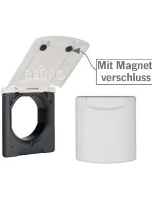 Servisní zásuvka magnet světle šedá 130x145mm, montážní dm 95mm Doprava Zdarma