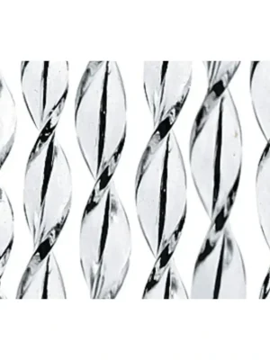 Závěs na dveře SARA, 100% PVC, 60x190 cm, bílý/černý Dokud Zásoby Vydrží
