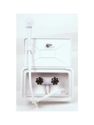 Venkovní sprchový box, bílý, uzamykatelný, 345x220mm Doprava Zdarma