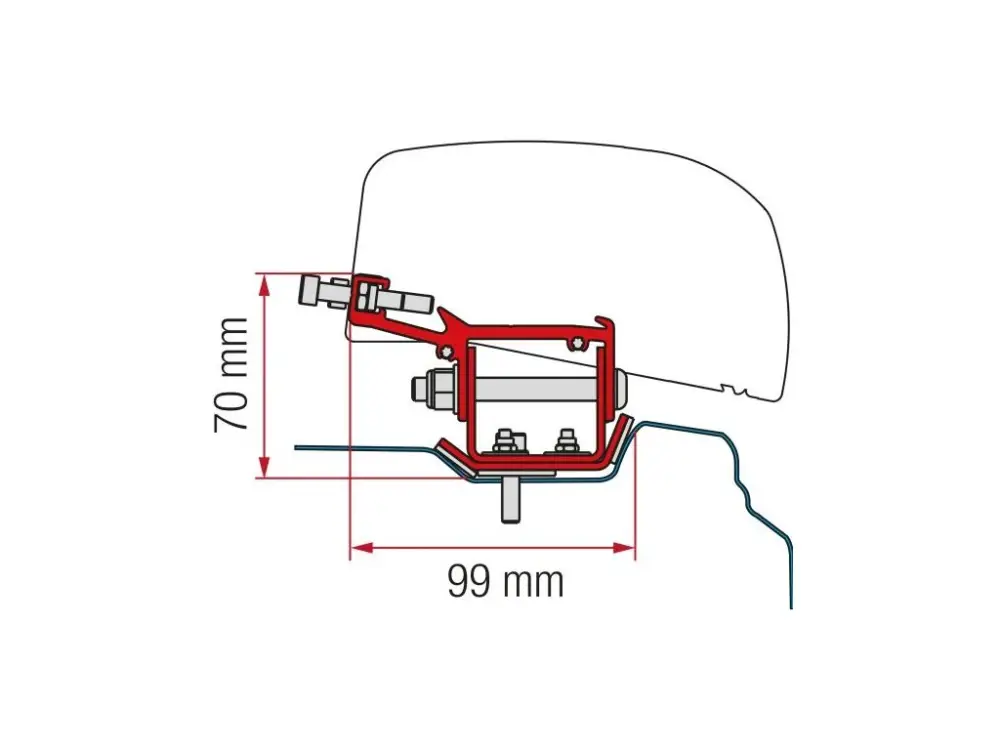 Adaptér pro střešní markýzu F40van Renault Trafic s dlouhým rozvorem od roku 2014 Doprava Zdarma