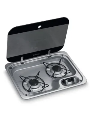 Vařič se skleněným krytem Vařič 2 plameny 460 x 335 mm Výhodná Nabídka
