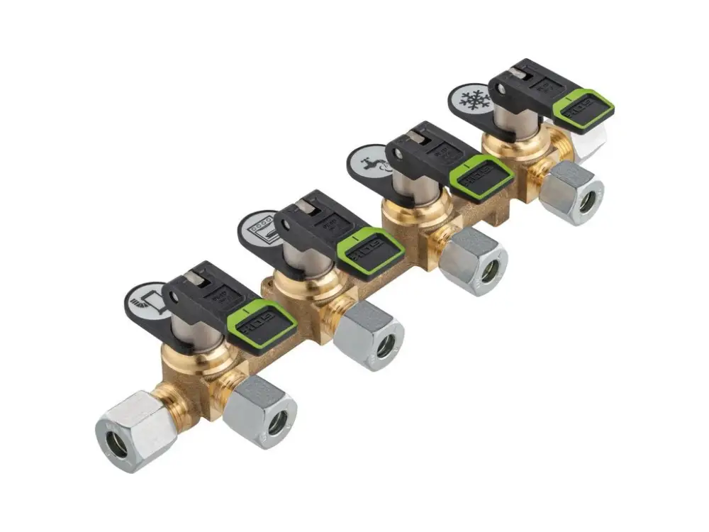 Čtyřcestný uzavíratelný ventil GOK, typ KSV - vstup 8 mm, výstupy 8 mm Top Prodej