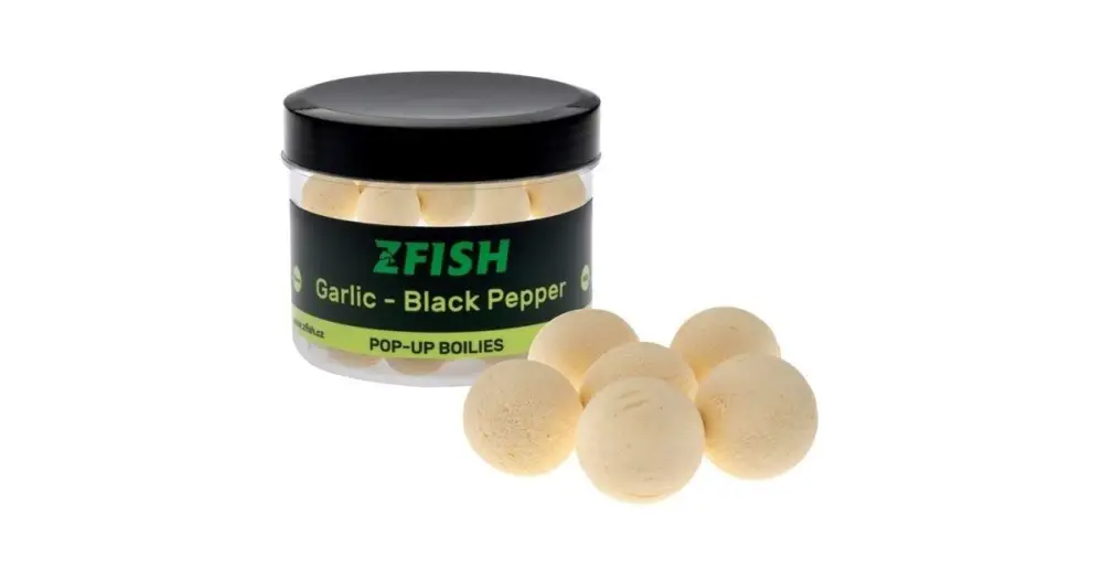 Cenově Výhodný Zfish Plovoucí Boilies Pop-up 60 g 16 mm - Česnek Černý Pepř
