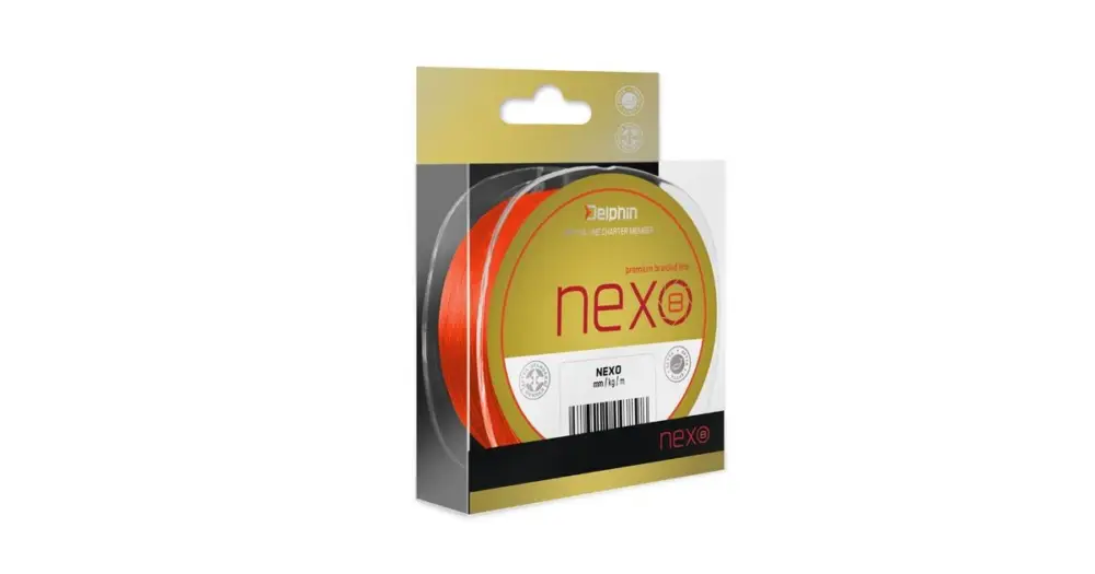Originální Delphin Splétaná Šňůra Nexo 8 Fluo Oranžová - 0,20 mm 31,9 lb 130 m