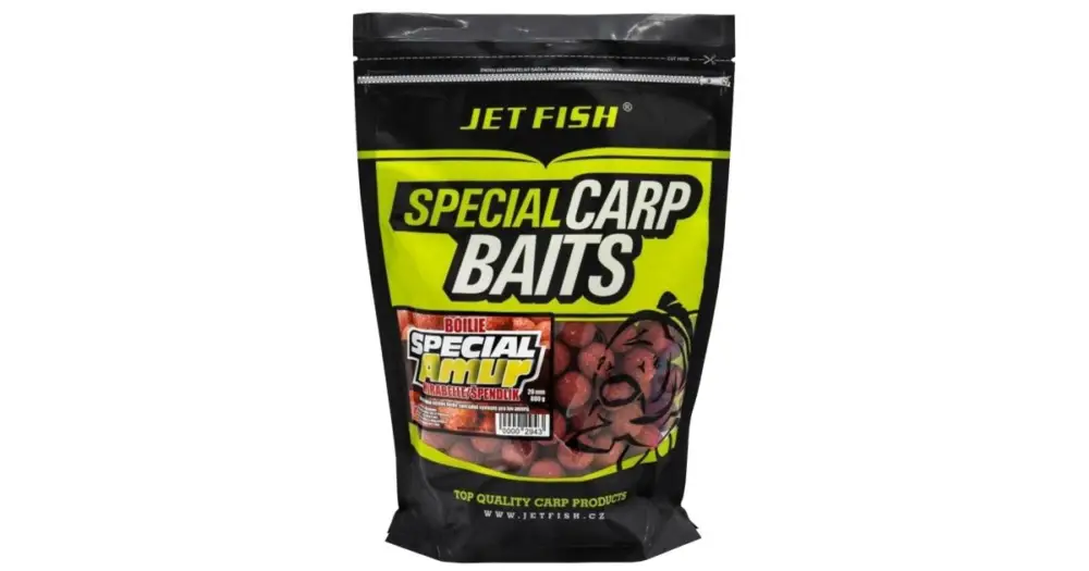 Tovární Cena Jet Fish Boilie Special Amur Mirabelle/Špendlík 800 g - 20 mm