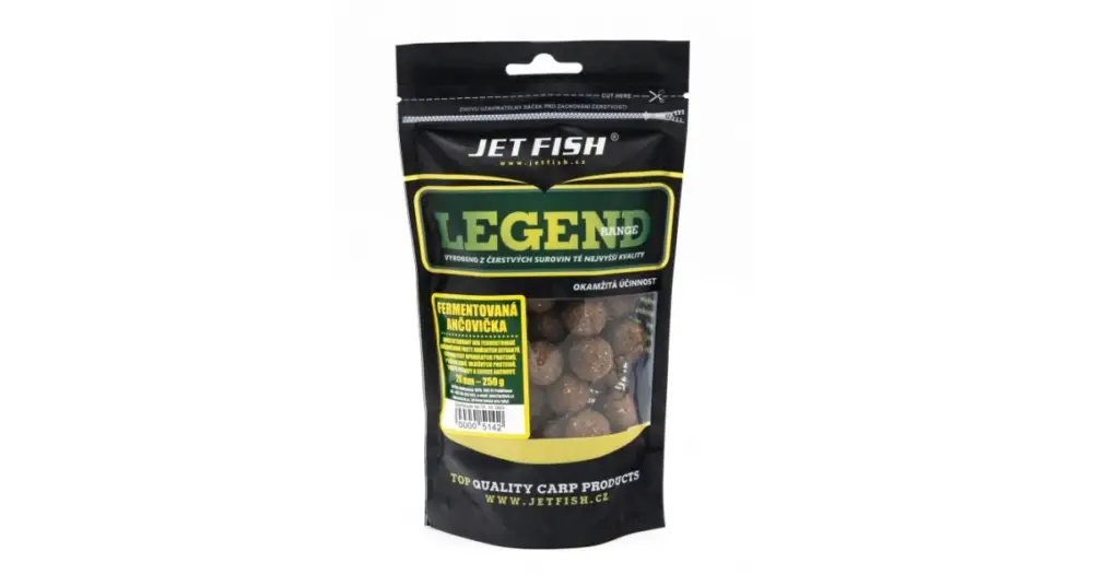 Jet Fish Boilie Legend Range Fermentovaná Ančovička - 220 g 16 mm Akce