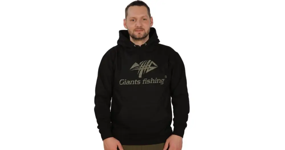 Giants Fishing Mikina S Kapucí Černá Camo Logo Bezpečná Platba