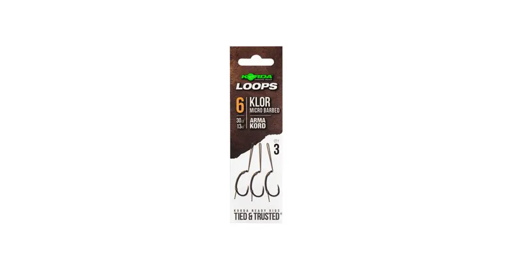 Korda Hotové Montáže Loop Rigs Klor - Háček 6 Nosnost 30 lb Must-Have