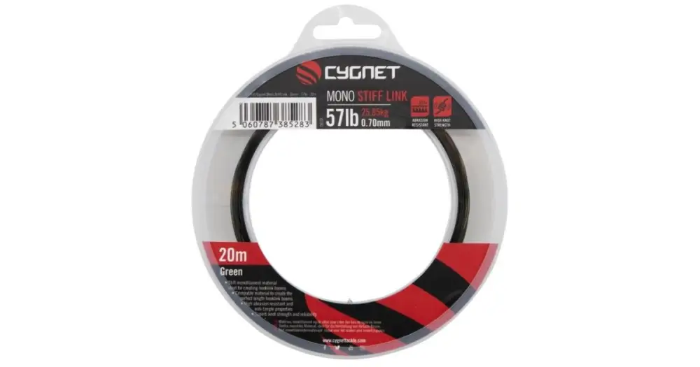 Cygnet Návazcový Vlasec Mono Stiff Link 20 m Green - 0,7 mm 57 lb 25,85 kg Objednat Nyní