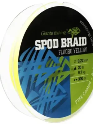 Akční Cena Giants Fishing Splétaná Šňůra Spod Braid Fluoro Yellow 300 m - 0,28 mm 13,6 kg