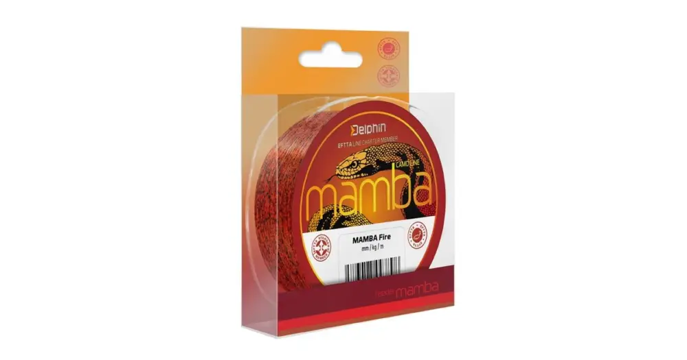 Delphin Vlasec Mamba Feeder Fire - Průměr 0,18 mm / Nosnost 2,9 kg / Návin 300 m Originální