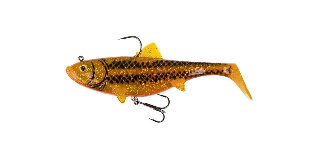 Fox Rage Gumová Nástraha Replicant Wobble Goldie UV - 18 cm 90 g Víkendová Akce