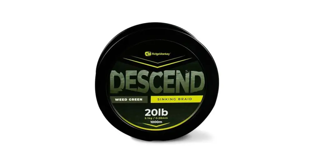 Autentický RidgeMonkey Šňůra Descend Sinking Braid - 1000 m 0,28 mm 9,1 kg
