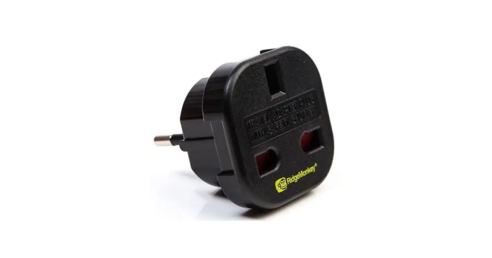 RidgeMonkey Adaptér K Nabíječce Vault UK 3 Pin to EU 2 Pin Adaptor Vrácení Zdarma